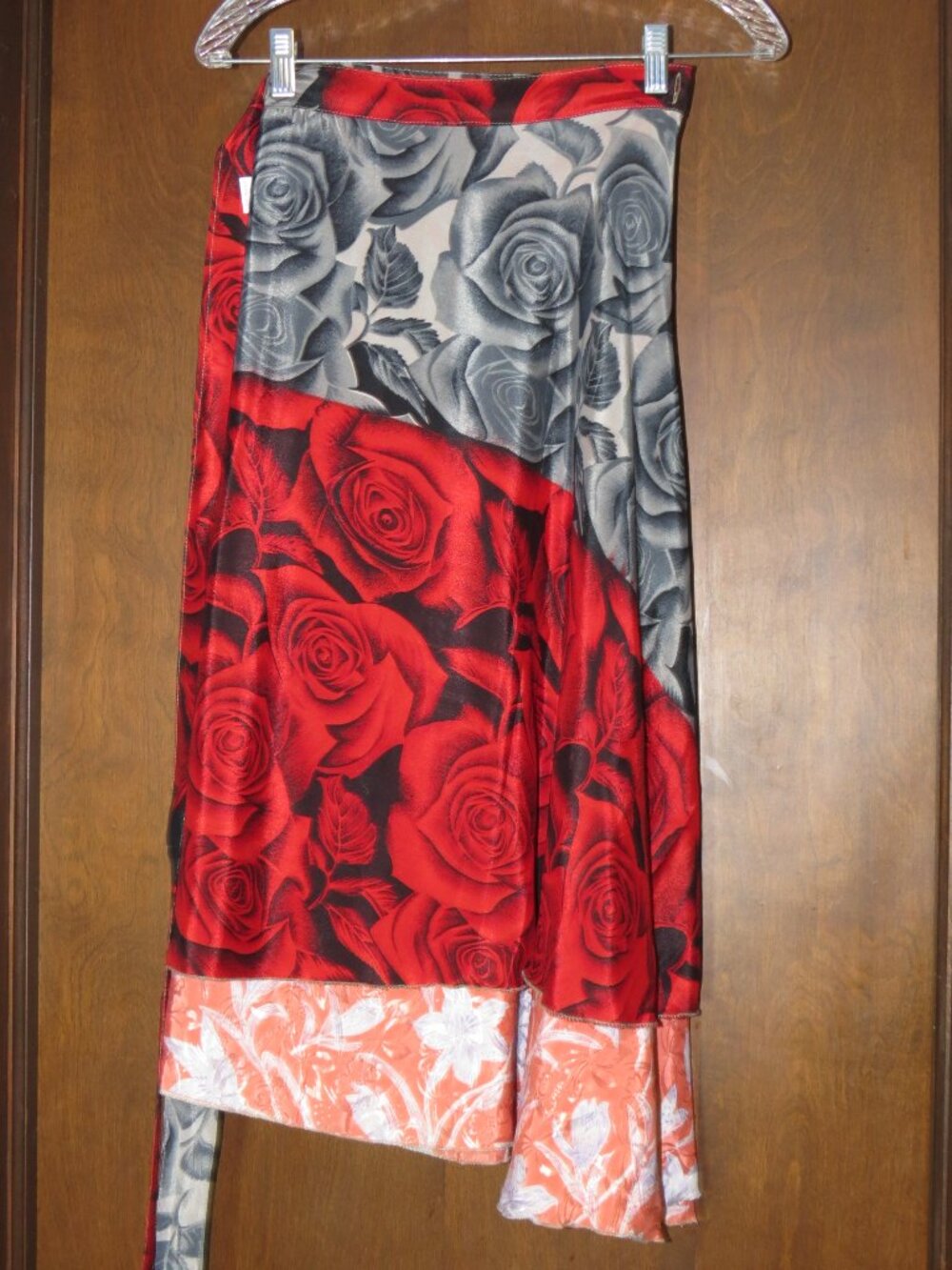 New With Tags Darn Good Yarn Sari Silk Wrap Skirt Regular 2-12 Tea Reversible